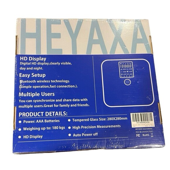 HEYAXA Bluetooth Smart Body Fat Scale - White - 400 lb capacity - Picture 6 of 7